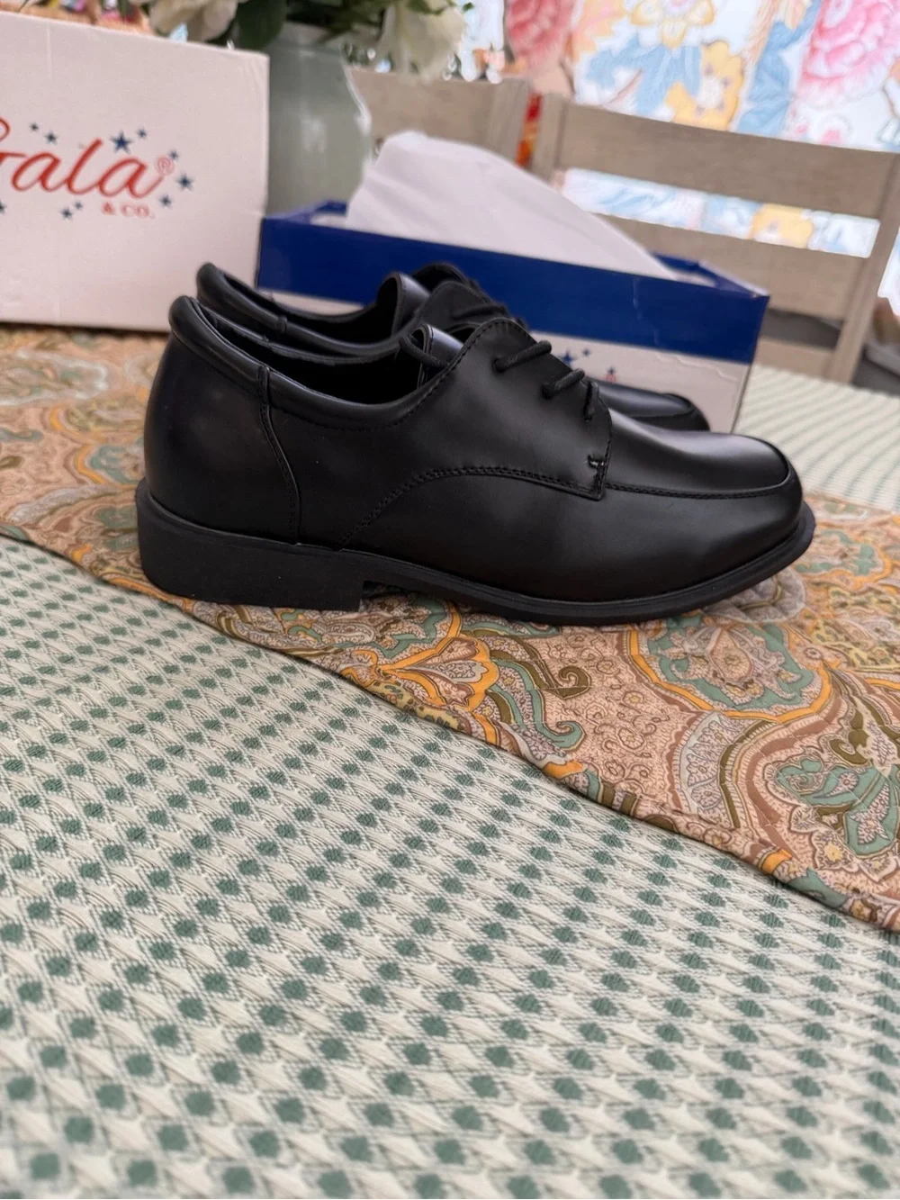 New Boy’s Dress Oxford Lace-Up Formal Shoes Sz 8 NIB Black Gala & Co